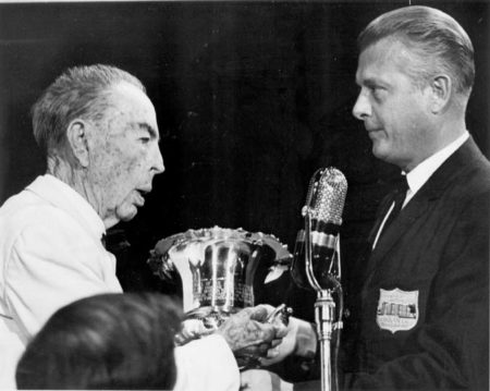 Bascom Lamar Lunsford receiving a trophy early 1970s